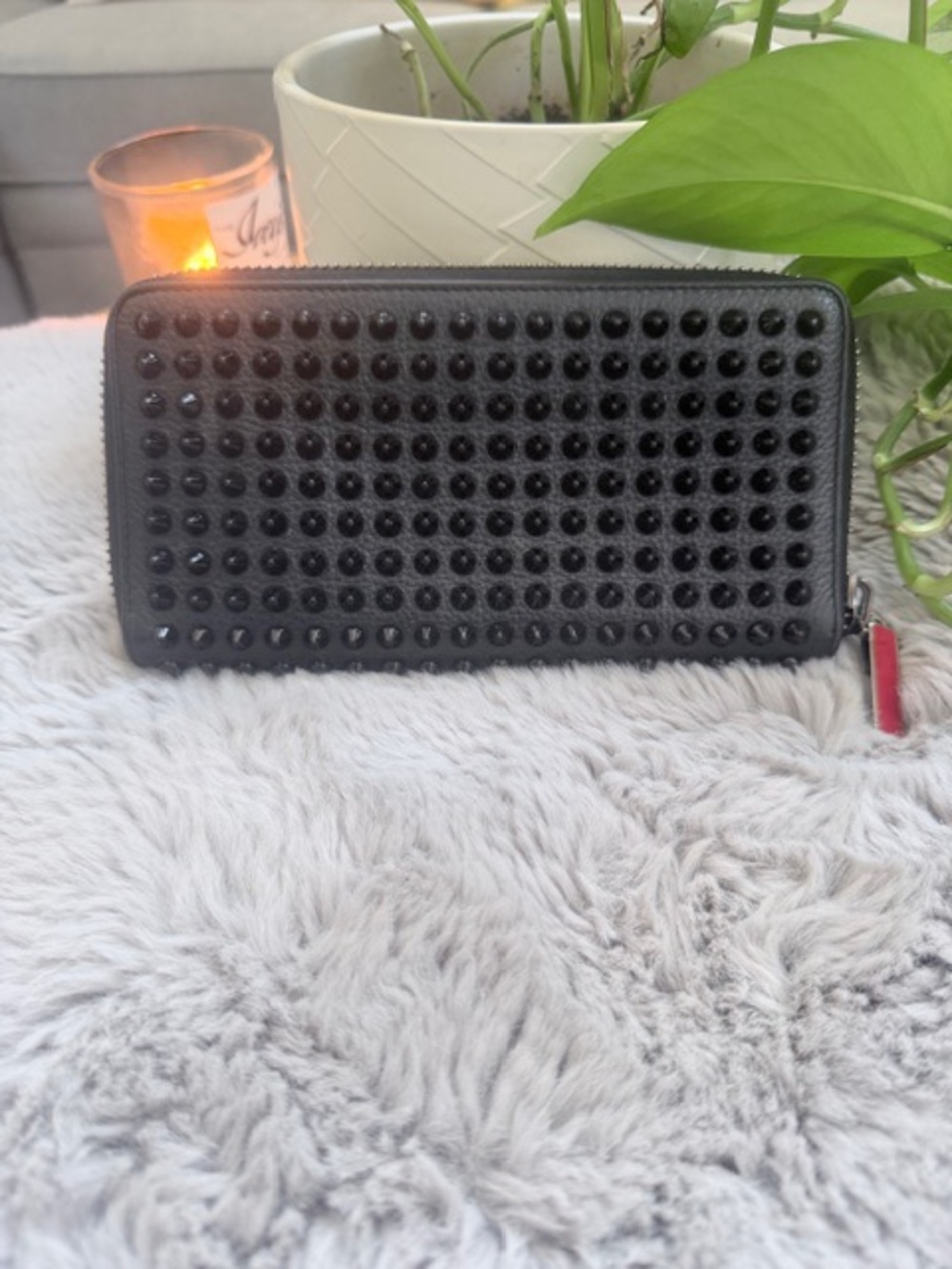 Christian Louboutin Panettone Spiked Zip-Around Wallet
